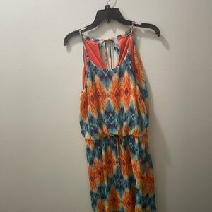 Brand New Colorful Sleeveless Dress (orange, teal, yellow)